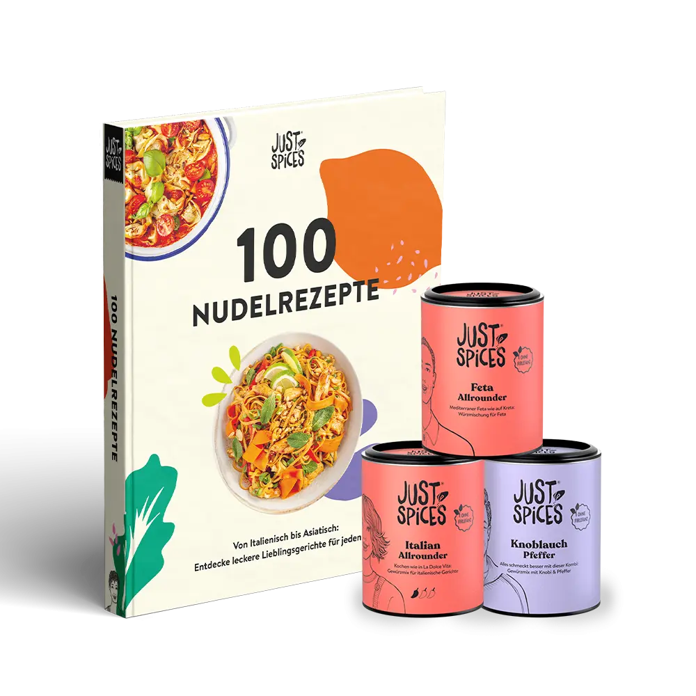 Just Spices - Kochbuch 100 Nudelrezepte + passendes Gewürzset