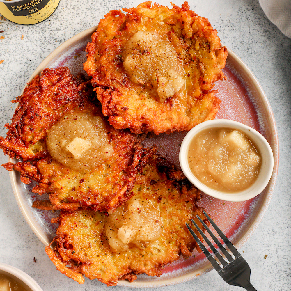 Kartoffel Apfel Reibekuchen Mit Gurkendip - Rezepte Suchen