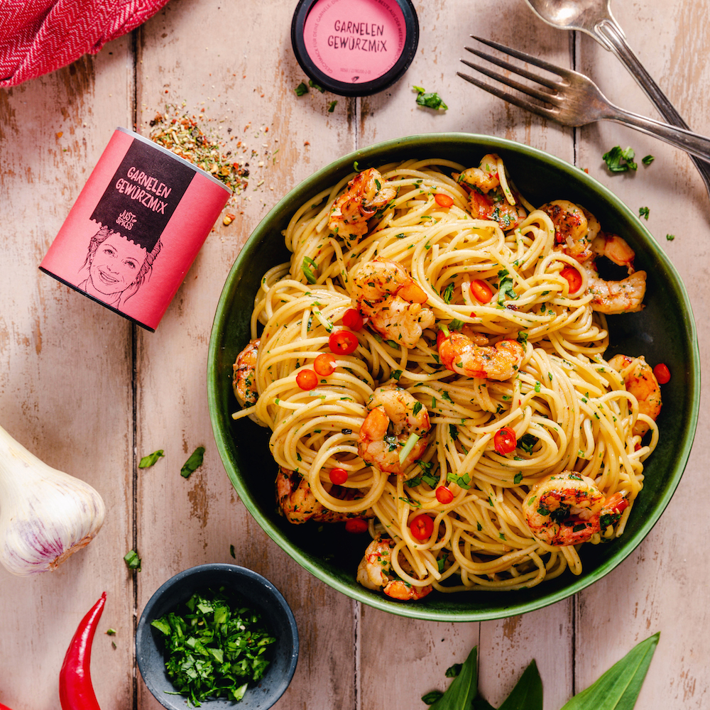 Spaghetti mit Garnelen | Rezept | JUST SPICES®