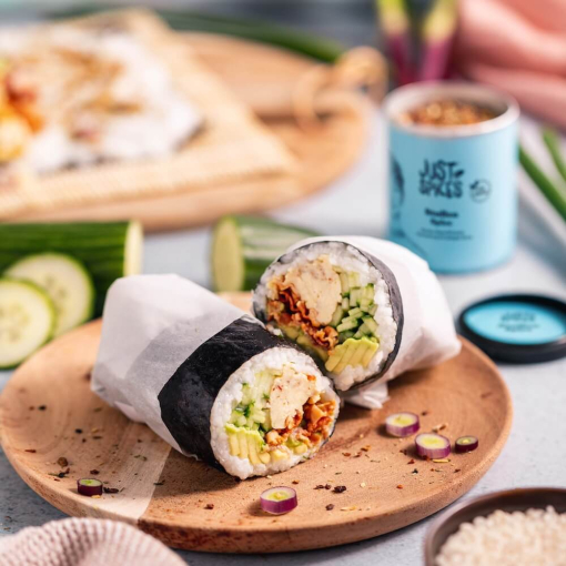 Sushi Burrito mit Speck und Ei 