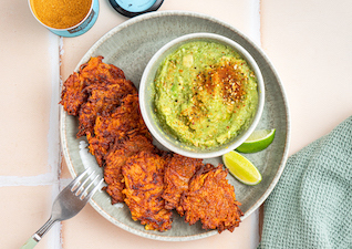 Kartoffelpuffer mit Guacamole und Bratkartoffel Gewürz 