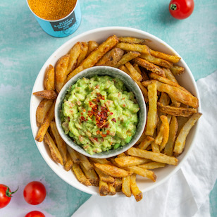 Ofenpommes mit Guacamole 