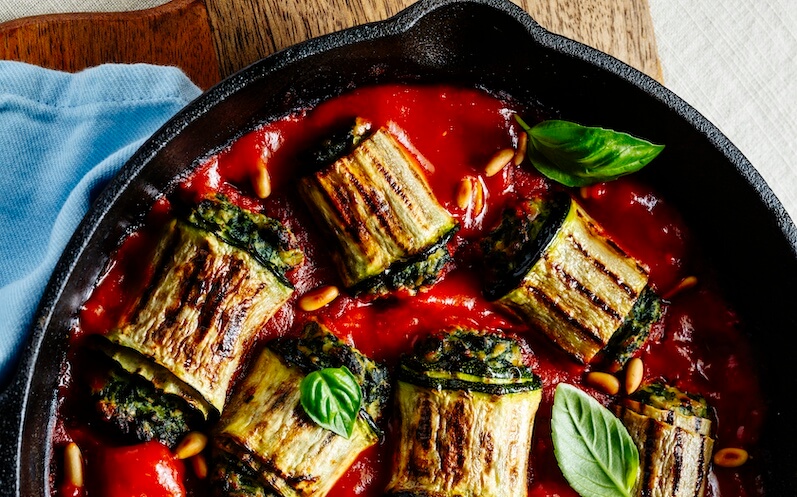 Gefüllte Zucchini Involtini