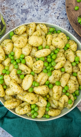 Gnocchi mit Pesto und Erbsen 