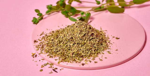 Frischer und getrockneter Oregano 